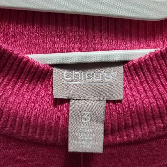 Chico's Womens Sweater Pink Size 3 Rayon/Nylon Pullover Long Sleeve NWT - Picture 6 of 12